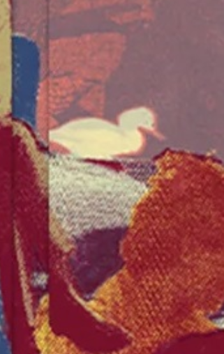 goosander image from red collage